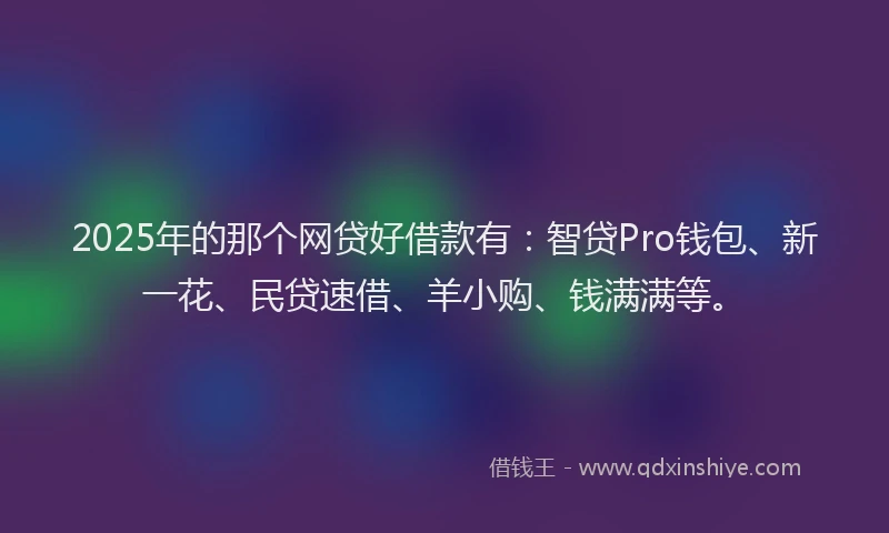 2025年的那个网贷好借款有：智贷Pro钱包、新一花、民贷速借、羊小购、钱满满等。