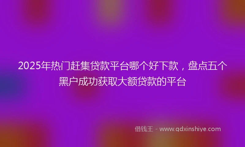 2025年热门赶集贷款平台哪个好下款，盘点五个黑户成功获取大额贷款的平台