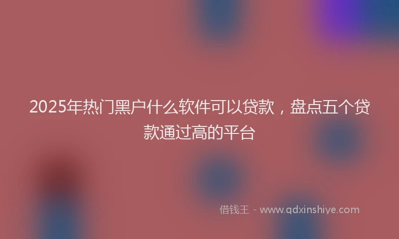 2025年热门黑户什么软件可以贷款，盘点五个贷款通过高的平台