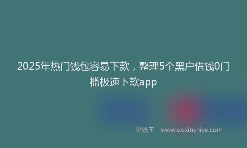 2025年热门钱包容易下款，整理5个黑户借钱0门槛极速下款app