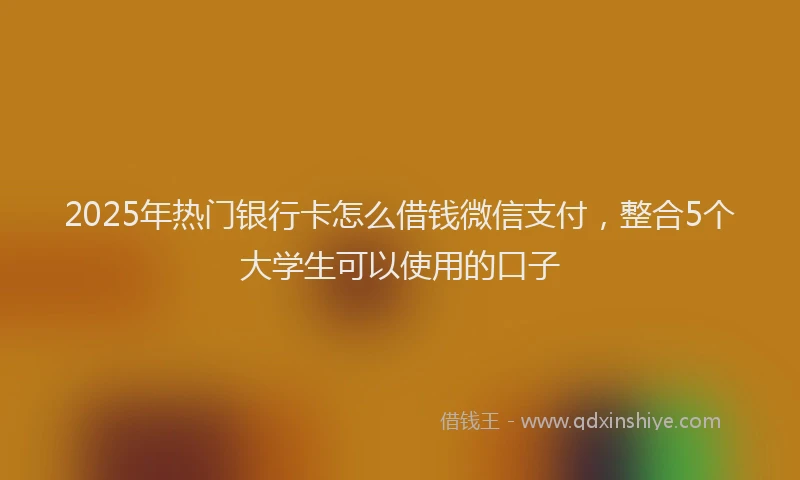 2025年热门银行卡怎么借钱微信支付，整合5个大学生可以使用的口子