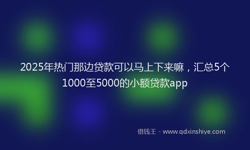 2025年热门那边贷款可以马上下来嘛，汇总5个1000至5000的小额贷款app