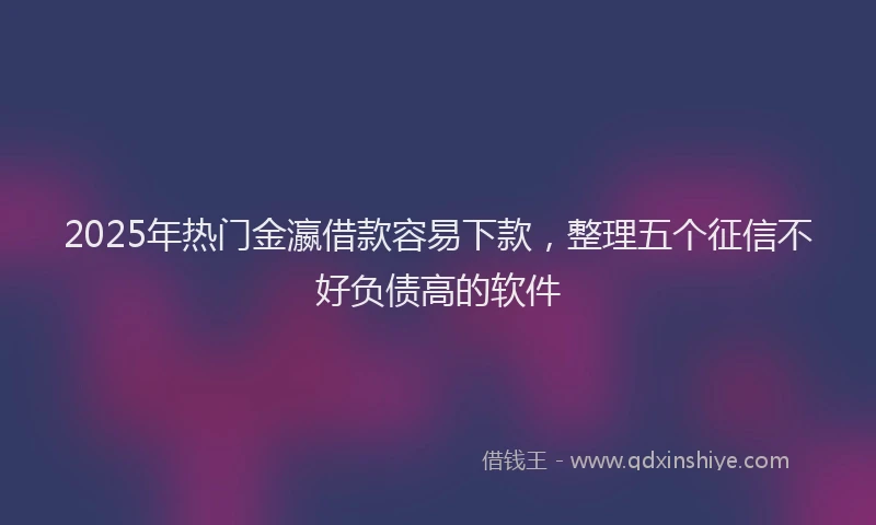 2025年热门金瀛借款容易下款，整理五个征信不好负债高的软件