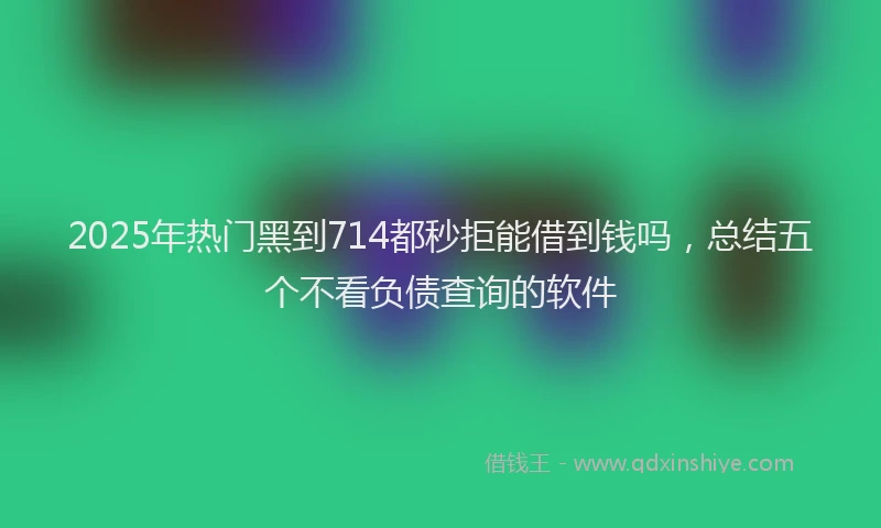 2025年热门黑到714都秒拒能借到钱吗，总结五个不看负债查询的软件