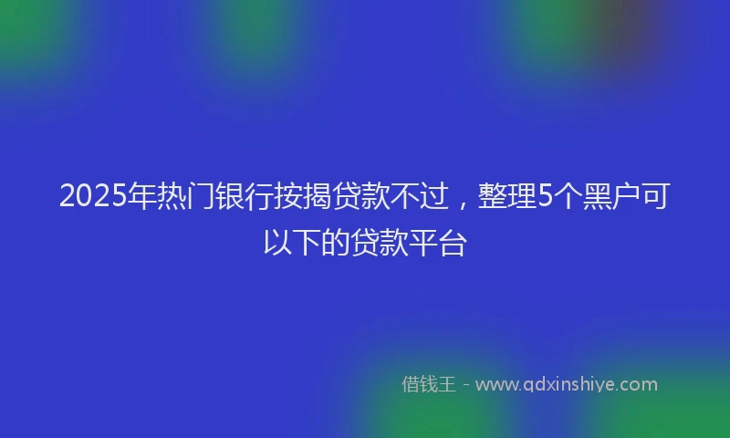 2025年热门银行按揭贷款不过，整理5个黑户可以下的贷款平台