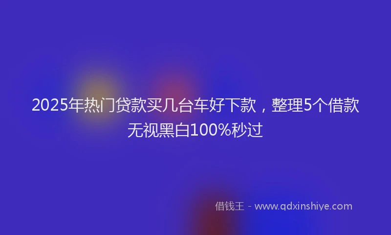 2025年热门贷款买几台车好下款，整理5个借款无视黑白100%秒过