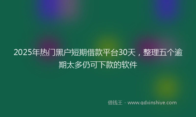 2025年热门黑户短期借款平台30天，整理五个逾期太多仍可下款的软件
