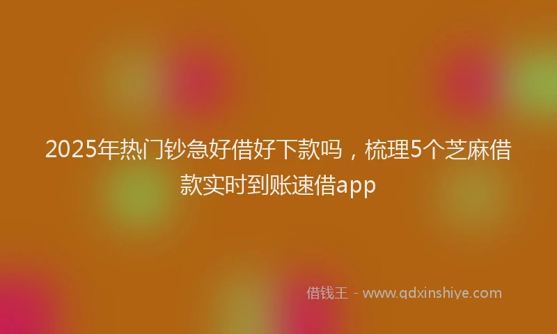 2025年热门钞急好借好下款吗，梳理5个芝麻借款实时到账速借app