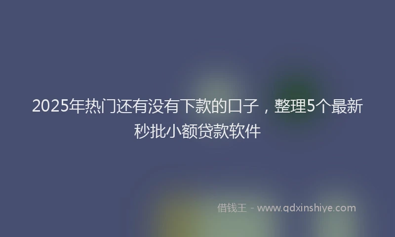2025年热门还有没有下款的口子，整理5个最新秒批小额贷款软件