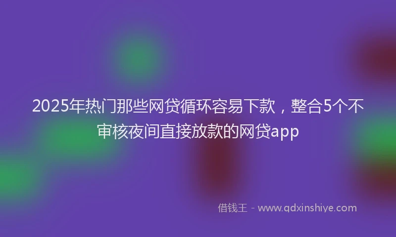 2025年热门那些网贷循环容易下款，整合5个不审核夜间直接放款的网贷app