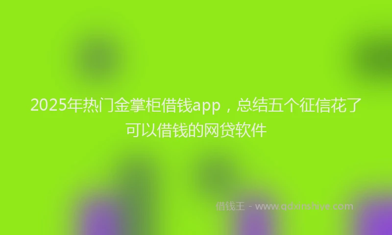 2025年热门金掌柜借钱app，总结五个征信花了可以借钱的网贷软件