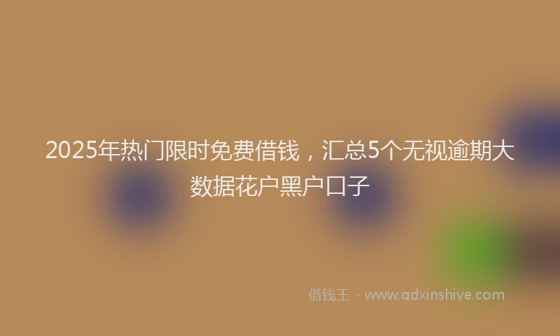 2025年热门限时免费借钱，汇总5个无视逾期大数据花户黑户口子