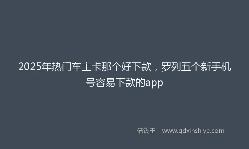 2025年热门车主卡那个好下款，罗列五个新手机号容易下款的app
