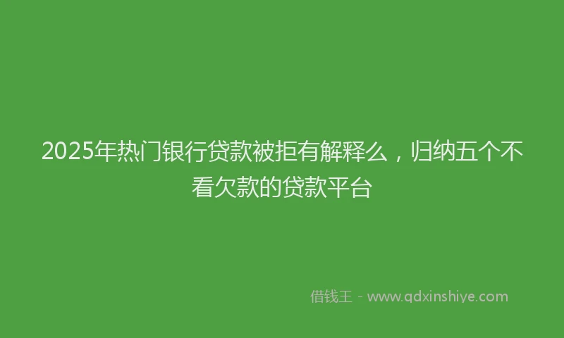 2025年热门银行贷款被拒有解释么，归纳五个不看欠款的贷款平台