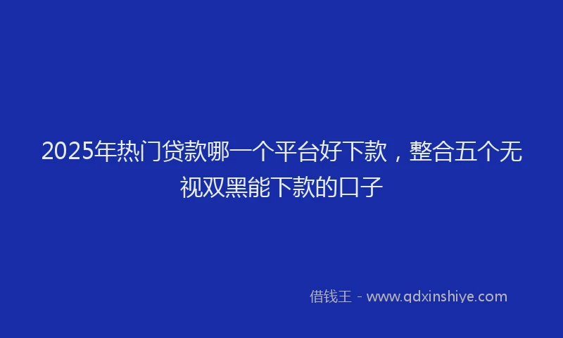 2025年热门贷款哪一个平台好下款，整合五个无视双黑能下款的口子
