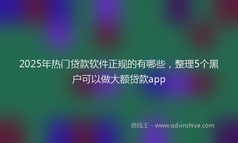 2025年热门贷款软件正规的有哪些，整理5个黑户可以做大额贷款app