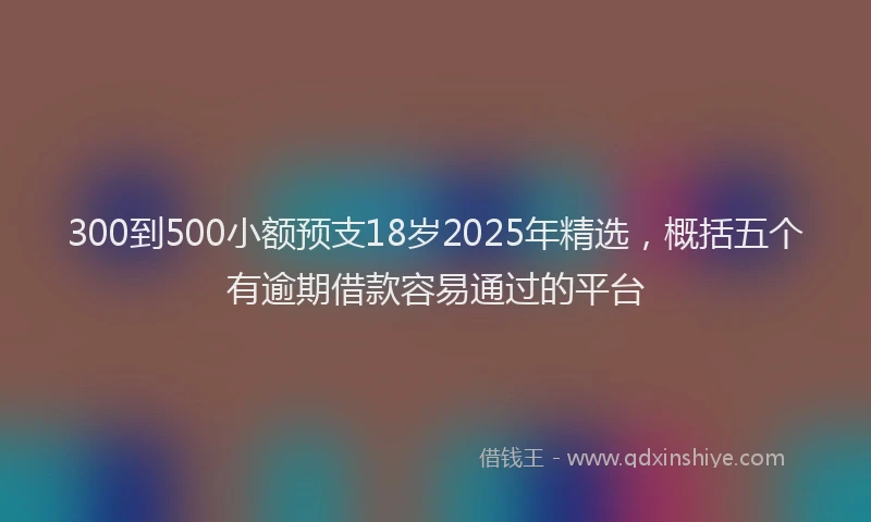 300到500小额预支18岁2025年精选，概括五个有逾期借款容易通过的平台