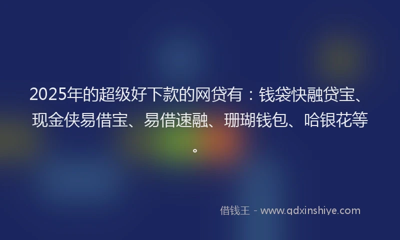 2025年的超级好下款的网贷有：钱袋快融贷宝、现金侠易借宝、易借速融、珊瑚钱包、哈银花等。