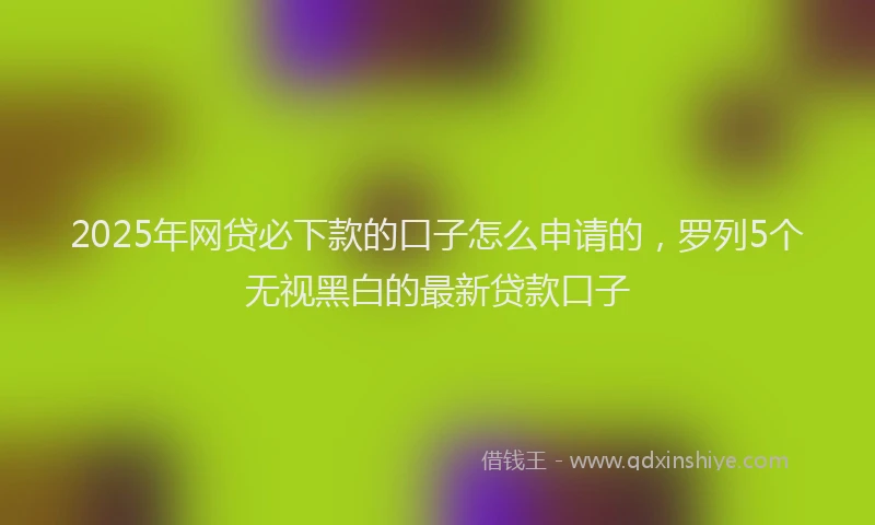 2025年网贷必下款的口子怎么申请的，罗列5个无视黑白的最新贷款口子