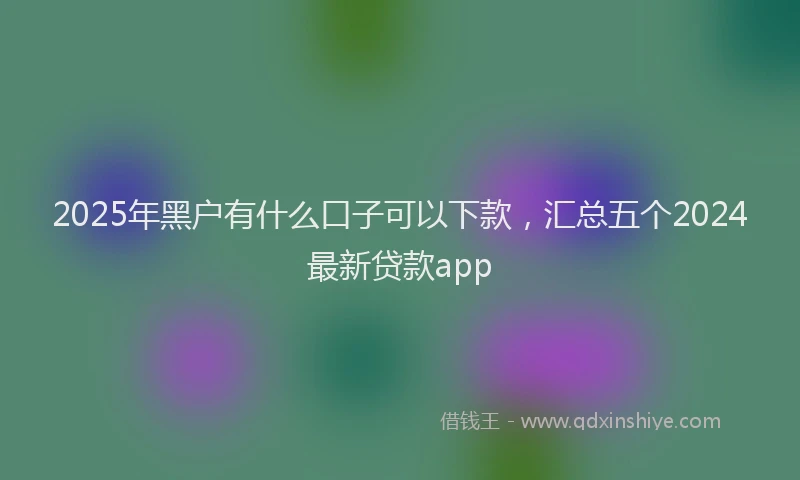 2025年黑户有什么口子可以下款，汇总五个2024最新贷款app