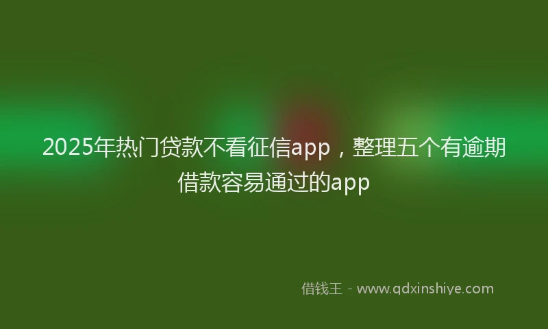 2025年热门贷款不看征信app，整理五个有逾期借款容易通过的app
