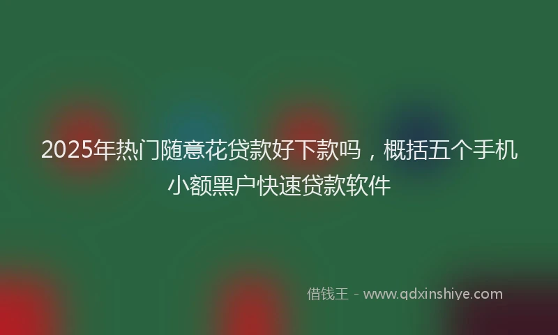 2025年热门随意花贷款好下款吗，概括五个手机小额黑户快速贷款软件