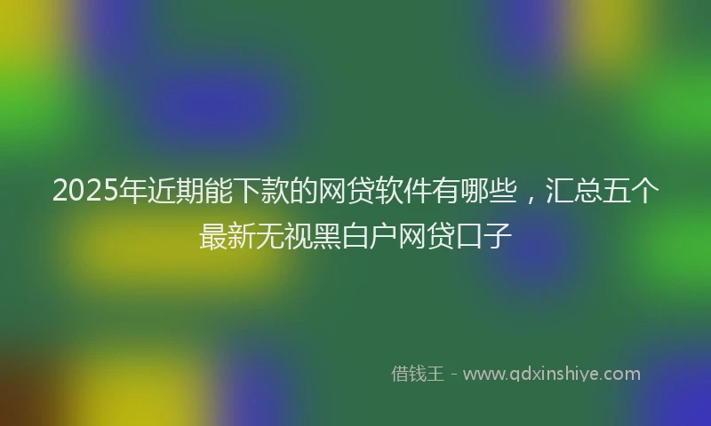 2025年近期能下款的网贷软件有哪些，汇总五个最新无视黑白户网贷口子