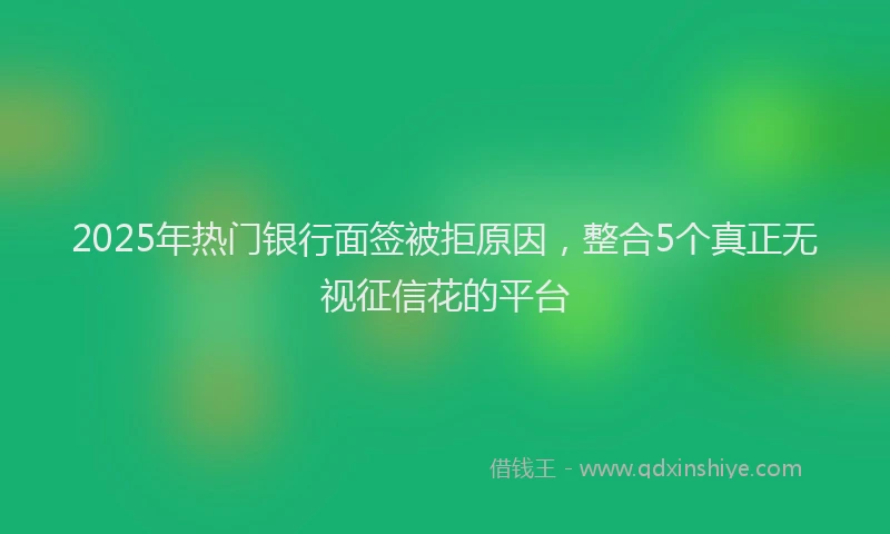2025年热门银行面签被拒原因，整合5个真正无视征信花的平台