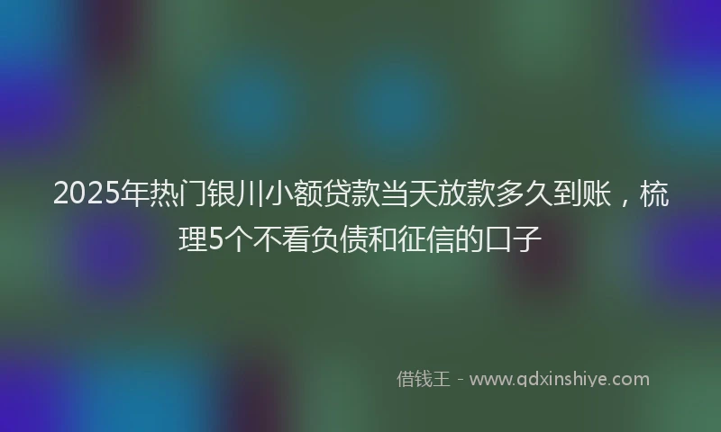 2025年热门银川小额贷款当天放款多久到账，梳理5个不看负债和征信的口子
