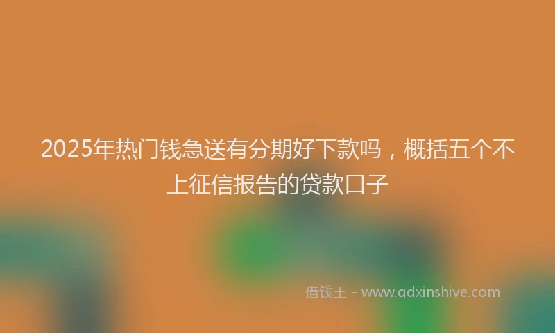 2025年热门钱急送有分期好下款吗，概括五个不上征信报告的贷款口子