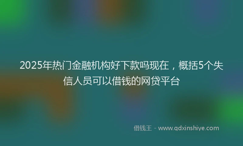 2025年热门金融机构好下款吗现在，概括5个失信人员可以借钱的网贷平台