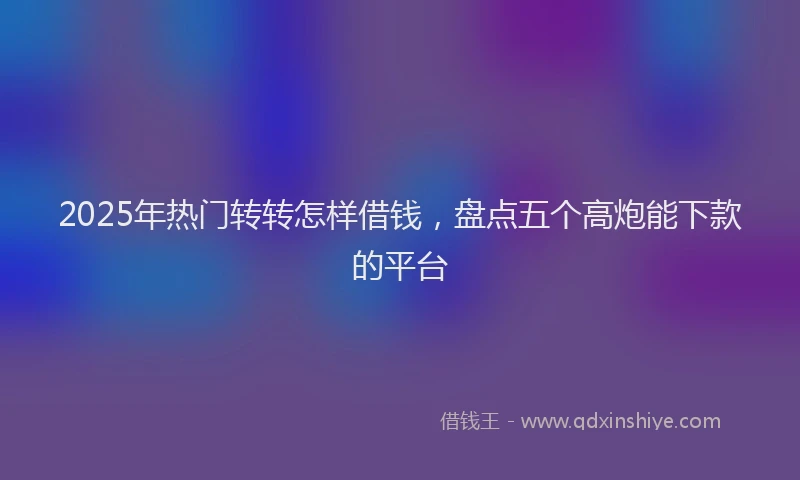 2025年热门转转怎样借钱，盘点五个高炮能下款的平台