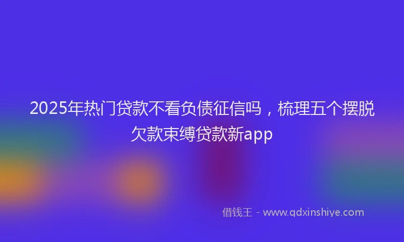 2025年热门贷款不看负债征信吗，梳理五个摆脱欠款束缚贷款新app