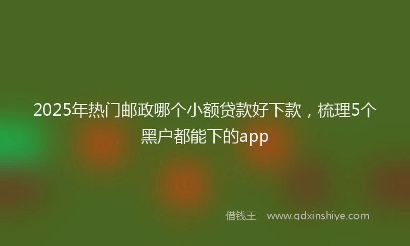 2025年热门邮政哪个小额贷款好下款，梳理5个黑户都能下的app