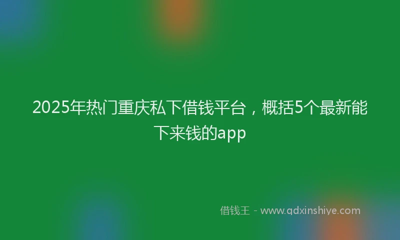 2025年热门重庆私下借钱平台，概括5个最新能下来钱的app