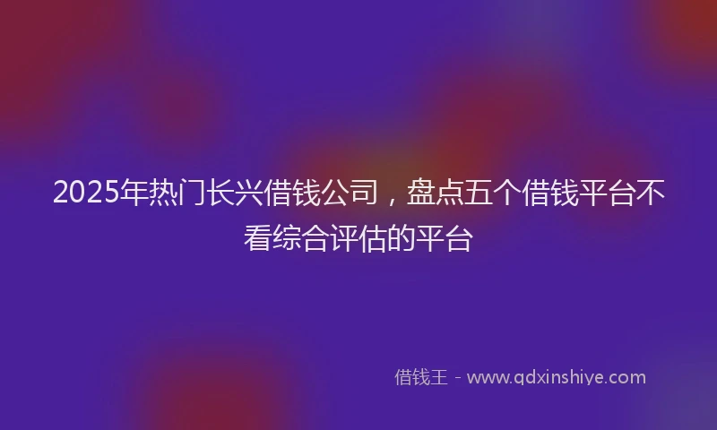 2025年热门长兴借钱公司，盘点五个借钱平台不看综合评估的平台