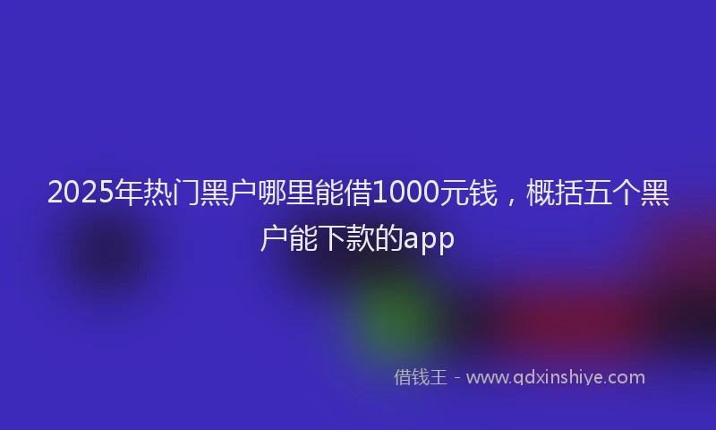2025年热门黑户哪里能借1000元钱，概括五个黑户能下款的app