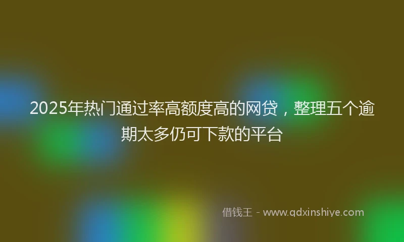2025年热门通过率高额度高的网贷，整理五个逾期太多仍可下款的平台