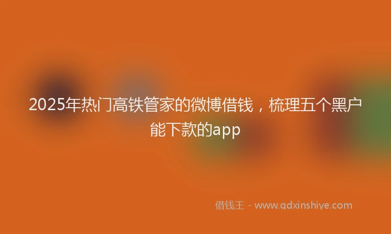 2025年热门高铁管家的微博借钱，梳理五个黑户能下款的app