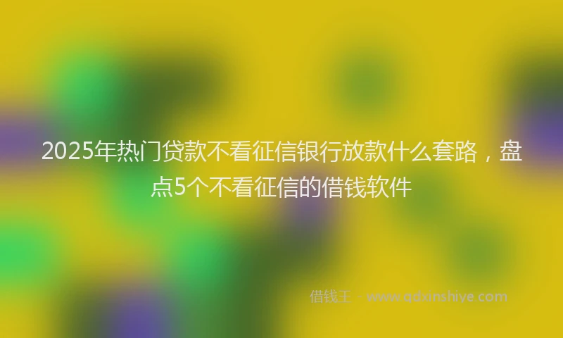 2025年热门贷款不看征信银行放款什么套路，盘点5个不看征信的借钱软件
