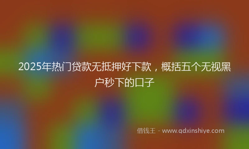 2025年热门贷款无抵押好下款，概括五个无视黑户秒下的口子