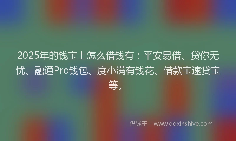 2025年的钱宝上怎么借钱有：平安易借、贷你无忧、融通Pro钱包、度小满有钱花、借款宝速贷宝等。