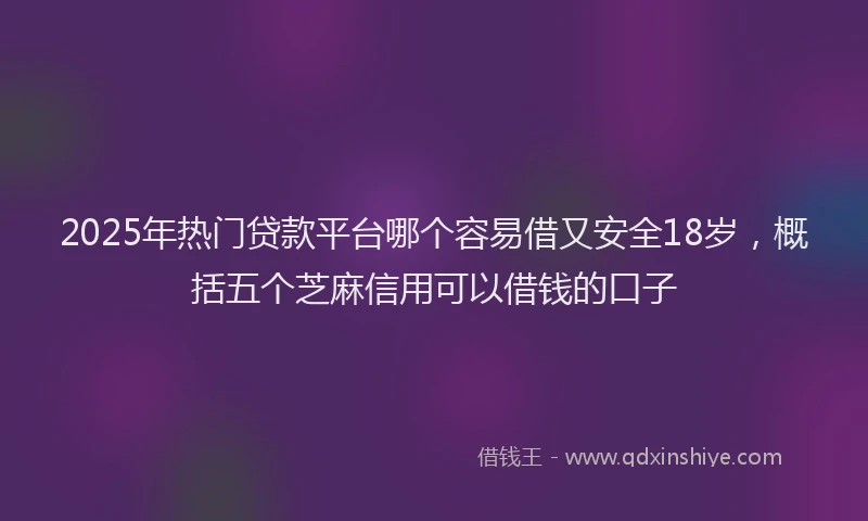 2025年热门贷款平台哪个容易借又安全18岁，概括五个芝麻信用可以借钱的口子