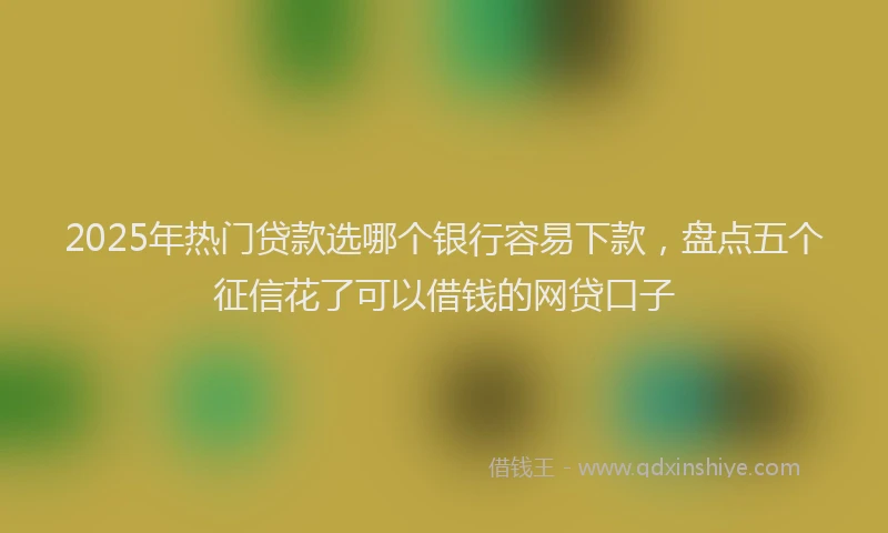 2025年热门贷款选哪个银行容易下款，盘点五个征信花了可以借钱的网贷口子