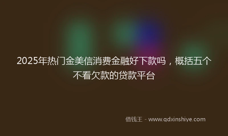 2025年热门金美信消费金融好下款吗，概括五个不看欠款的贷款平台