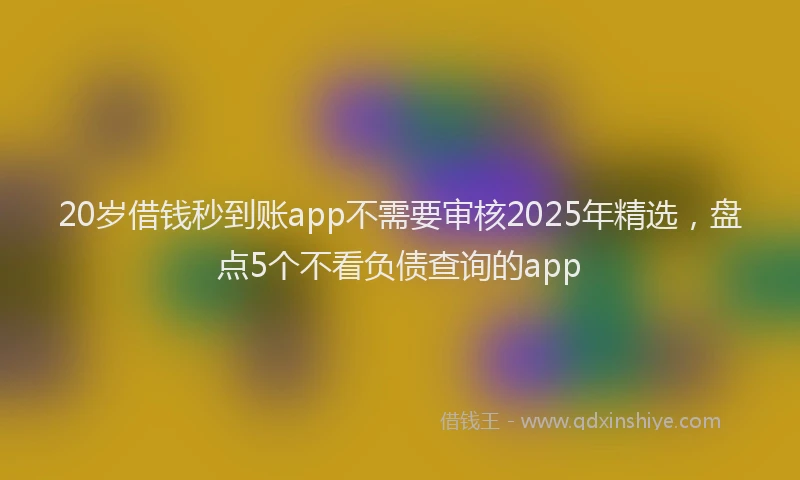 20岁借钱秒到账app不需要审核2025年精选，盘点5个不看负债查询的app