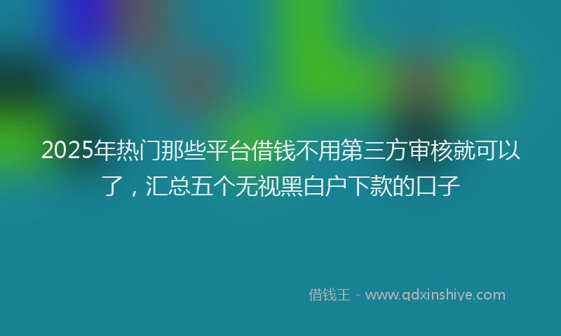 2025年热门那些平台借钱不用第三方审核就可以了，汇总五个无视黑白户下款的口子