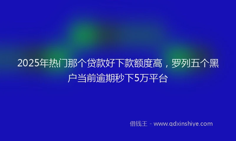 2025年热门那个贷款好下款额度高，罗列五个黑户当前逾期秒下5万平台
