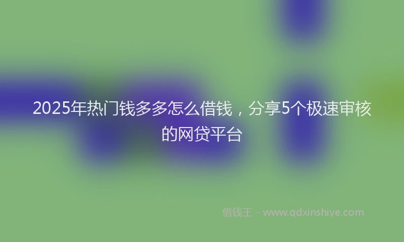 2025年热门钱多多怎么借钱，分享5个极速审核的网贷平台