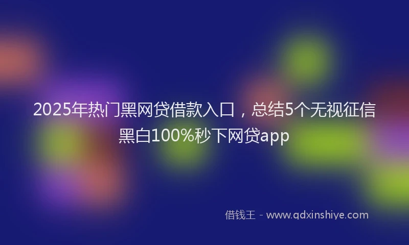 2025年热门黑网贷借款入口，总结5个无视征信黑白100%秒下网贷app